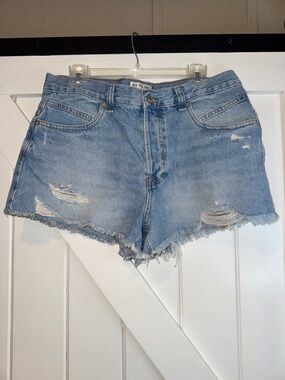 We The Free Light Blue Distressed Denim Cutoff Shorts